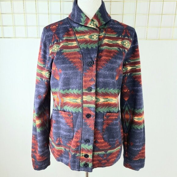 Lauren Jeans Co. Aztec Southwestern Vintage Shawl Collar Jacket - Picture 9 of 10